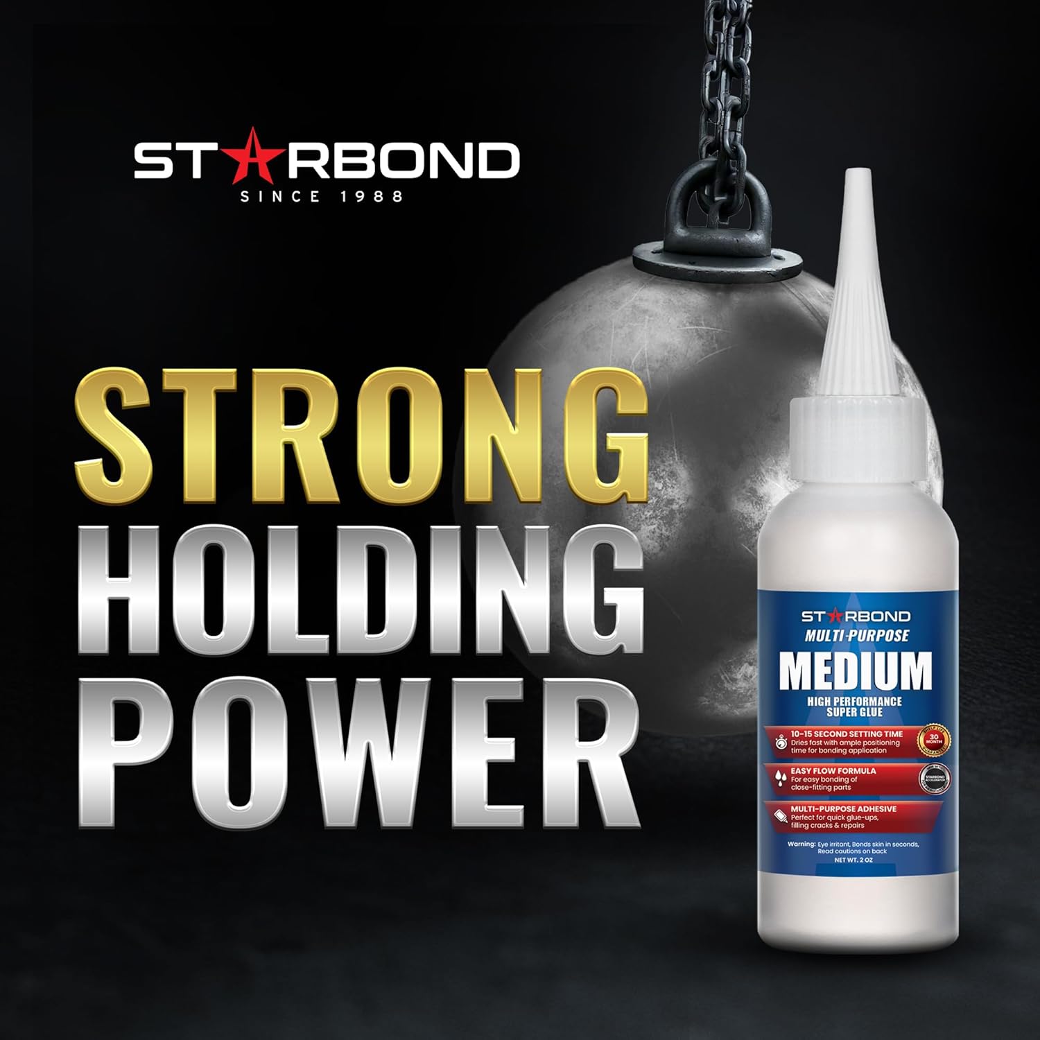 Starbond Medium Super Glue Pro Kit (2 oz) – Strong, Fast-Bonding CA Glue (Cyanoacrylate Adhesive) – with Clog-Resistant Cap, Microtips & Extra Nozzle for Quick Fixes, Woodworking, Hobby Models - Image 5